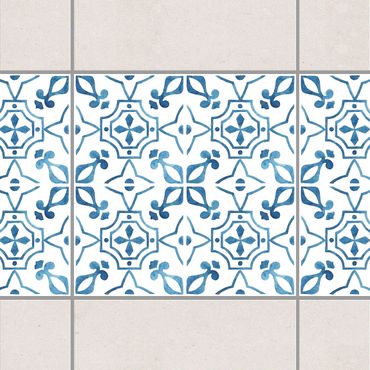 Tegelstickers Blue White Pattern Series No.9