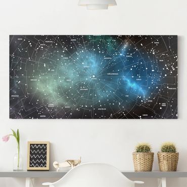 Canvas schilderijen Stellar Constellation Map Galactic Nebula