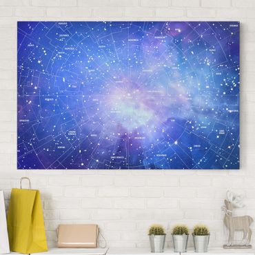 Canvas schilderijen Stelar Constellation Star Chart