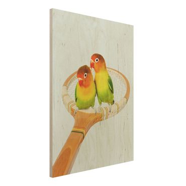 Houten schilderijen Tennis With Birds