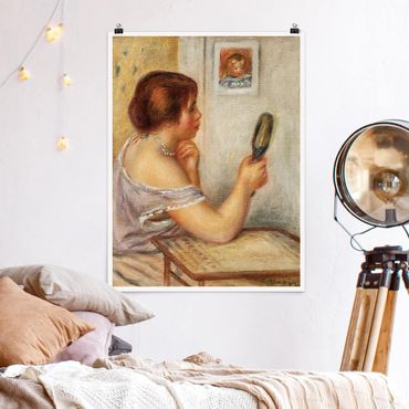 Posters Auguste Renoir - Gabrielle holding a Mirror or Marie Dupuis holding a Mirror with a Portrait of Coco