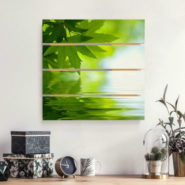 Houten schilderijen op plank Green Ambiance III