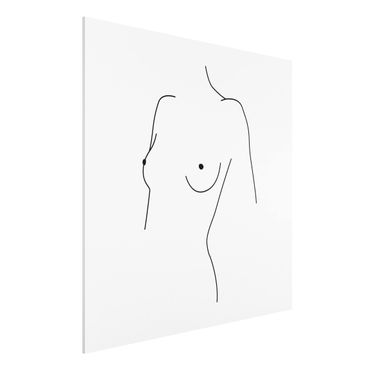 Forex schilderijen Line Art Nude Bust Woman Black And White