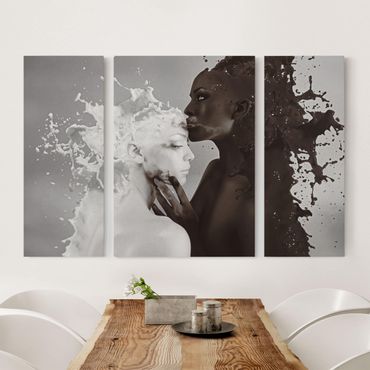 Canvas schilderijen - 3-delig Milk & Coffee Kiss