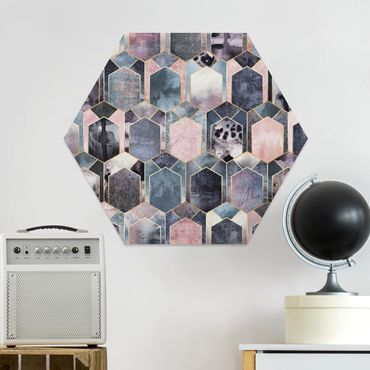 Hexagons Forex schilderijen Art Deco Marble Gold