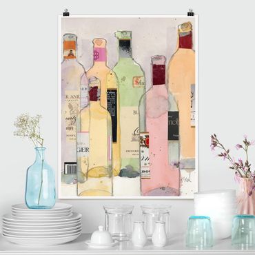 Posters Wine Bottles In Watercolour I