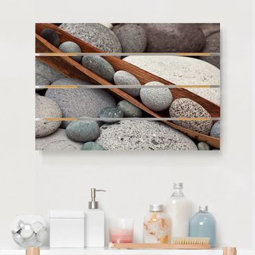 Houten schilderijen op plank Still Life With Grey Stones