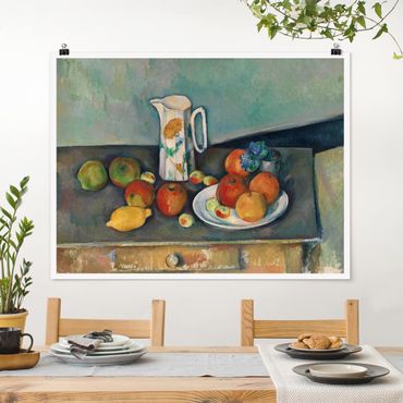 Posters Paul Cézanne - Still Life With Milk Jug And Fruit