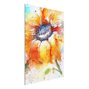 Aluminium Dibond schilderijen Painted Sunflower