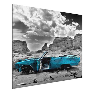Aluminium Dibond schilderijen Turquoise Cadillac