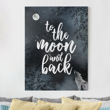 Canvas schilderijen Love You To The Moon And Back