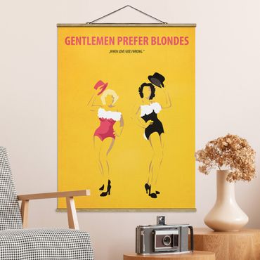Stoffen schilderij met posterlijst Film Poster Gentlemen Prefer Blondes
