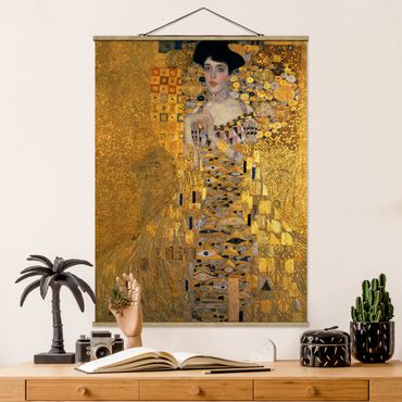 Stoffen schilderij met posterlijst Gustav Klimt - Portrait Of Adele Bloch-Bauer I