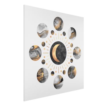 Forex schilderijen Moon Phases Abstract Gold