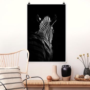 Posters Dark Zebra Silhouette