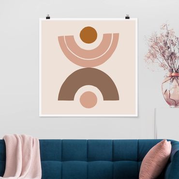 Posters Line Art Pastel Abstract Shapes