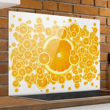 Spatscherm keuken Retro Orange Pattern