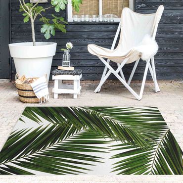 Vinyl tapijt View Through Green Palm Leaves