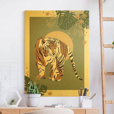 Canvas schilderijen - Goud Safari Animals - Tiger