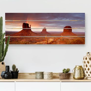 Houten schilderijen op plank Monument Valley At Sunset