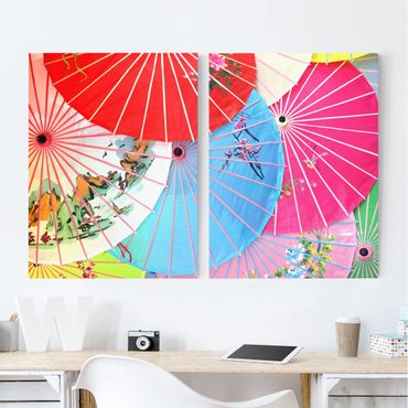 Canvas schilderijen - 2-delig  The Chinese Parasols