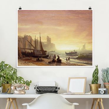 Posters Albert Bierstadt - The Fishing Fleet