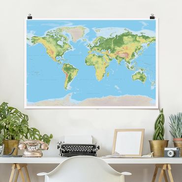 Posters Physical World Map