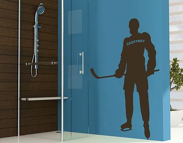 Muurstickers Wall Decal no.RS109 Customised text Ice Hockey