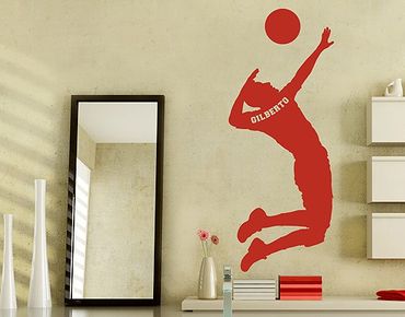 Muurstickers Wall Decal no.RS124 Customised text Volleyball