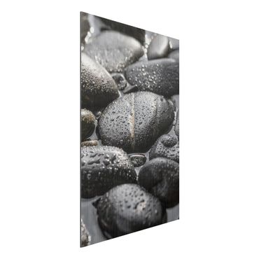 Aluminium Dibond schilderijen Black Stones In Water