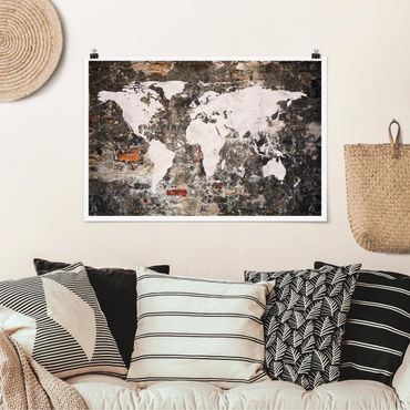 Posters Old Wall World Map