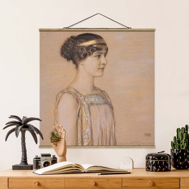 Stoffen schilderij met posterlijst Portrait of Mary in a Greek Costume