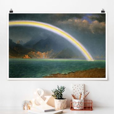 Posters Albert Bierstadt - Rainbow over the Jenny Lake, Wyoming