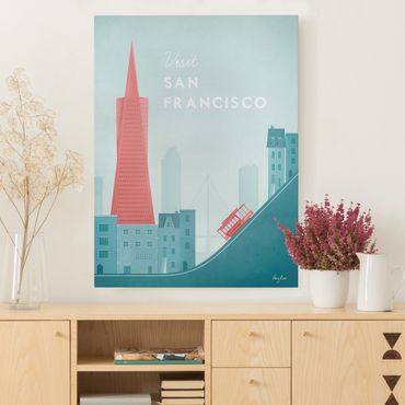 Canvas schilderijen Travel Poster - San Francisco