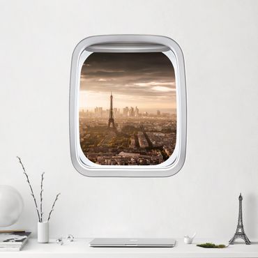 Muurstickers Aircraft Window Great View Of Paris