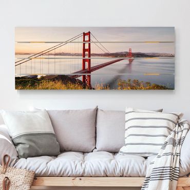 Houten schilderijen op plank Golden Gate Bridge In San Francisco
