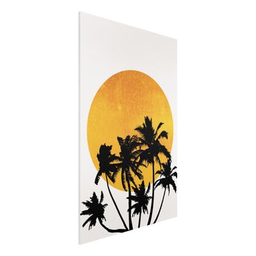 Forex schilderijen Palm Trees In Front Of Golden Sun