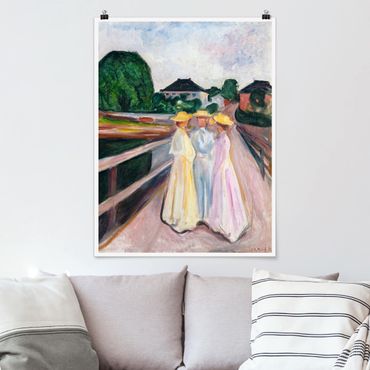 Posters Edvard Munch - Three Girls on the Bridge