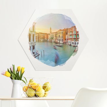 Hexagons Forex schilderijen WaterColours - Grand Canal View From The Rialto Bridge Venice