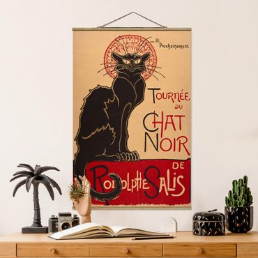 Stoffen schilderij met posterlijst Théophile Steinlen - The Black Cat