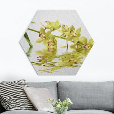 Hexagons Aluminium Dibond schilderijen Elegant Orchid Waters