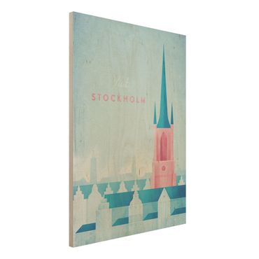 Houten schilderijen Travel Poster - Stockholm