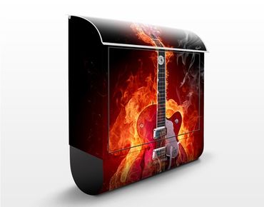 Brievenbussen Guitar In Flames