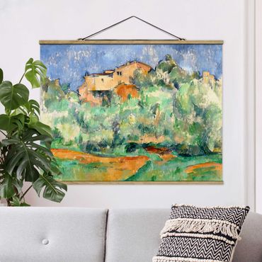 Stoffen schilderij met posterlijst Paul Cézanne - House And Dovecote At Bellevue