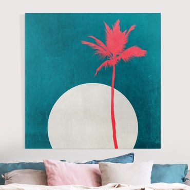 Canvas schilderijen Palm Tree Carribean