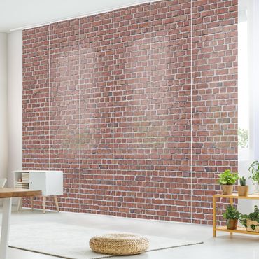 Schuifgordijnen Brick Wall Wallpaper Red