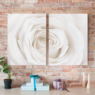 Canvas schilderijen - 2-delig  Pretty White Rose