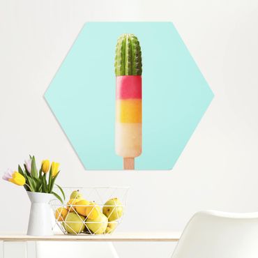 Hexagons Forex schilderijen Popsicle With Cactus