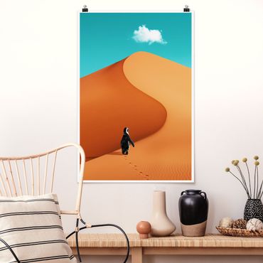 Posters Desert With Penguin