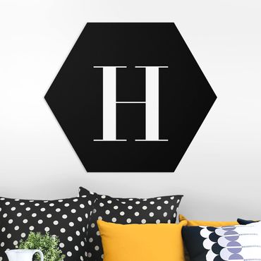 Hexagons Forex schilderijen Letter Serif Black H